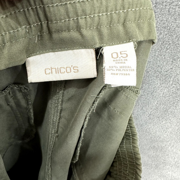 Chicos Pants Women 0.5 XS Green Pull On Wide Leg Casual Comfort Utility Gorpcore - Picture 5 of 6